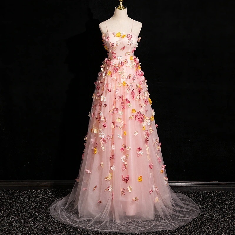 【急速出荷】無.料胸を拭くサスペンダー花の気質演出服ワンピースドレス 演奏会 ウェディング 発表会 成人式 二次会 お呼ばれ 7,709円