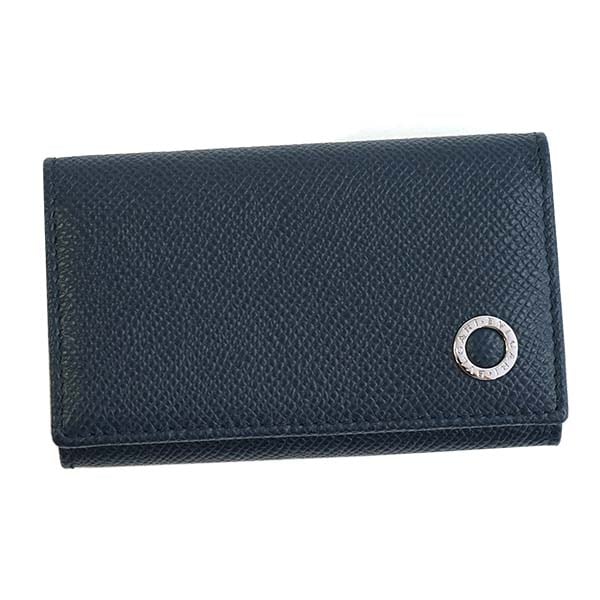 BVLGARI 39318 ブルガリ ブルガリブルガリ マン 6連キーケース グレインカーフレザー デニムサファイアブルー/シルバー