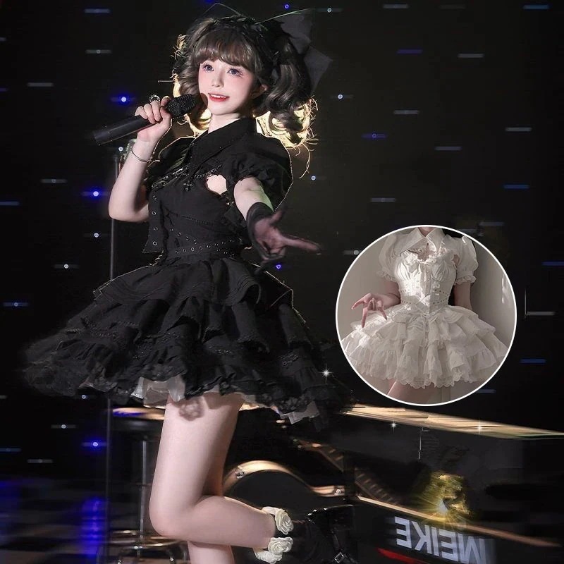 [急速出荷]お姫様 コスプレ 綺麗 編み上げ コントラクトクロス ドレス 可愛い エレガント JSK ゴシック ロリータドレス