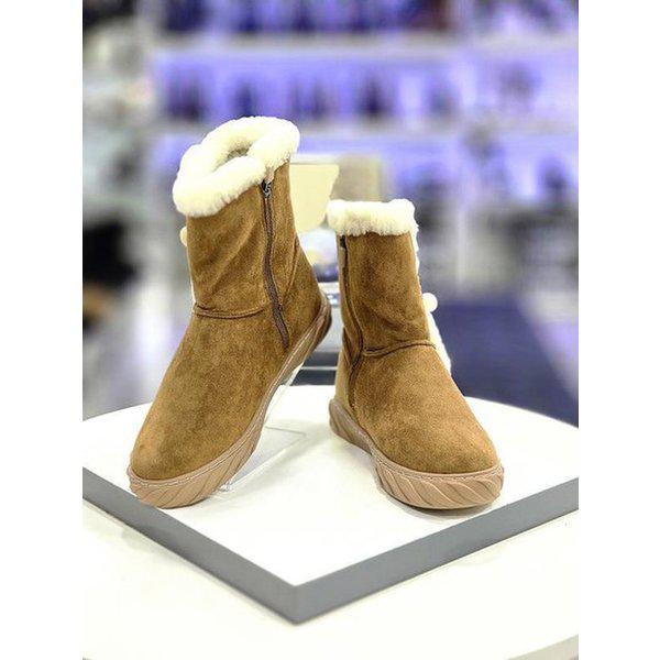 セーブゾーン05 女性ファー裏地ミドルキャメルブーツ 516122678 (42364293)