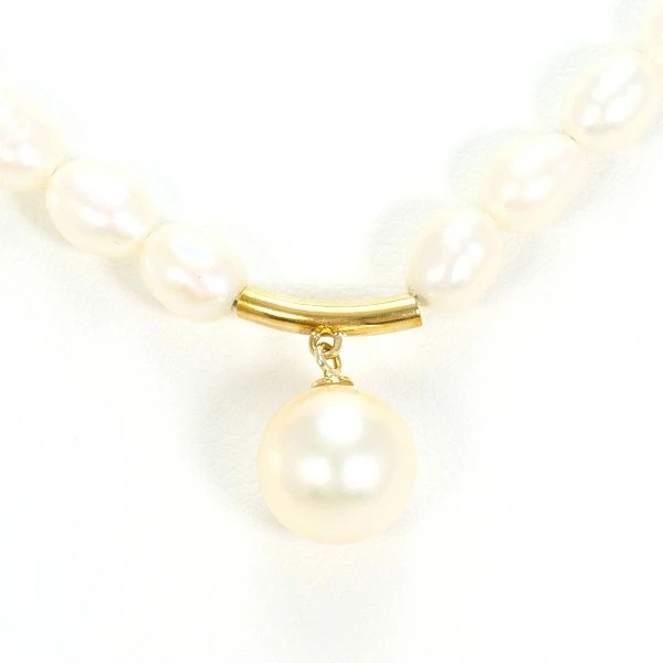 K18 18金 YG イエローゴールド ネックレス パール(真珠) 約38cm ジュエリー 中古