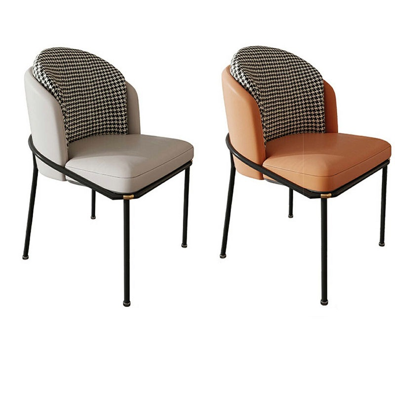 ラウンジチェア ロビーチェア ダイニングチェア PUレザー 千鳥格子 チェア トーンカラー カフェ レストラン シック ラウンジ モノトーン 高級感 椅子韓国 インテリア リビング 1脚2脚