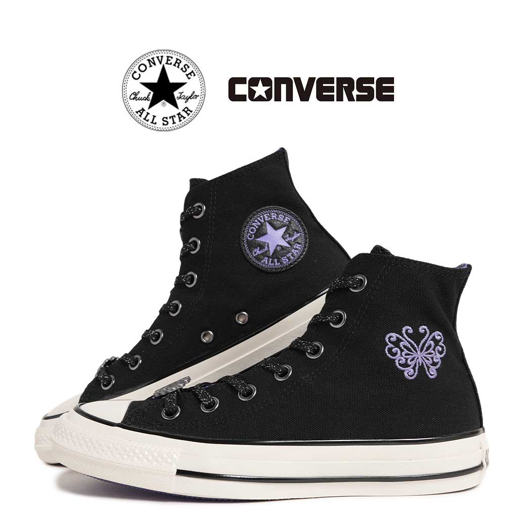 CONVERSE × ANNA SUI コンバース アナ スイ コラボ オールスター エイジド ハイカット スニーカー ALL STAR AGED HI BLACK PURPLE ( 紫 メンズ レデ