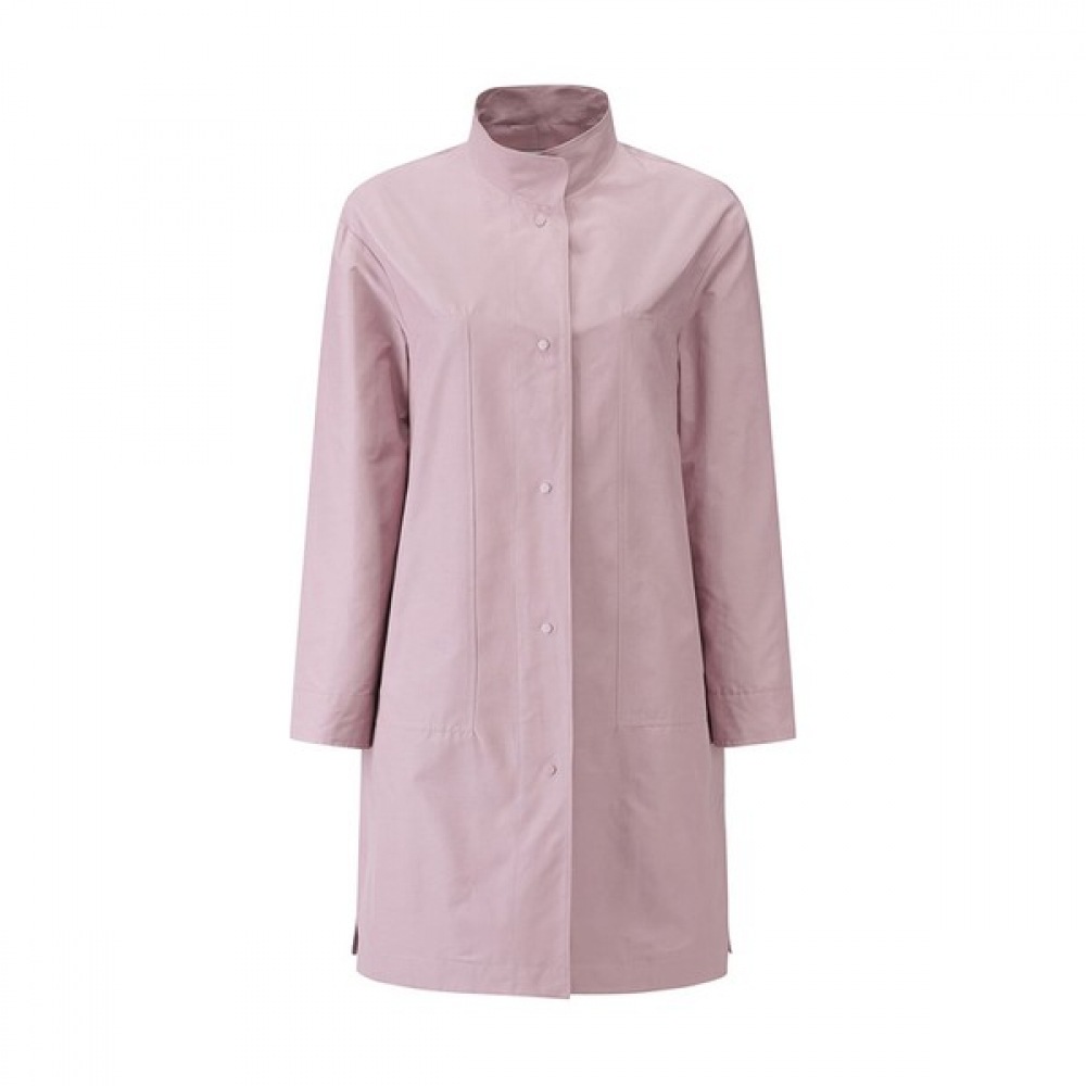 [オリビアハスラー] ピンクタートルネックカラーサイドスプリットコートOHBSCT201