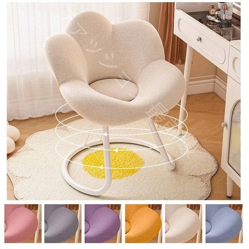 登場Qoo10最安値挑戦化粧家の背もたれの女の子の寝室ドレッサースツール軽いチェアクリームのシンプルなネイルの花びらです 42,509円