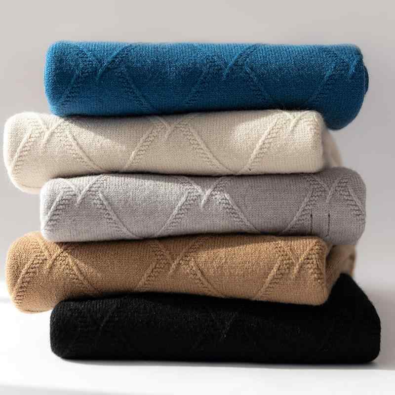 ファッション 服 オシャレ カワイイ シンプル 大カワイイ サイズ 婦服 秋 ラウンドネック セーター ソリッドカラー 菱形 韓国 スタイル プルオーバー ニット レイヤリング