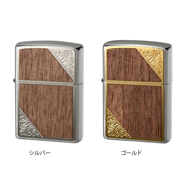ZIPPO ジッポー オイルライター メタルウッド貼り　シルバー2SW-WOOD 6,700円