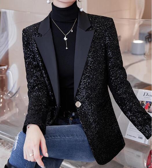 スパンコール演出服韓国ファッションレディース ジャケットテーラードジャケットNX16 2CLR