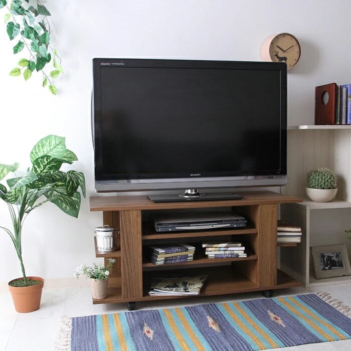 TVボード 北欧 テレビボード テレビ台 キャスター付 24型対応 木目 シンプル ゲーム AV機器