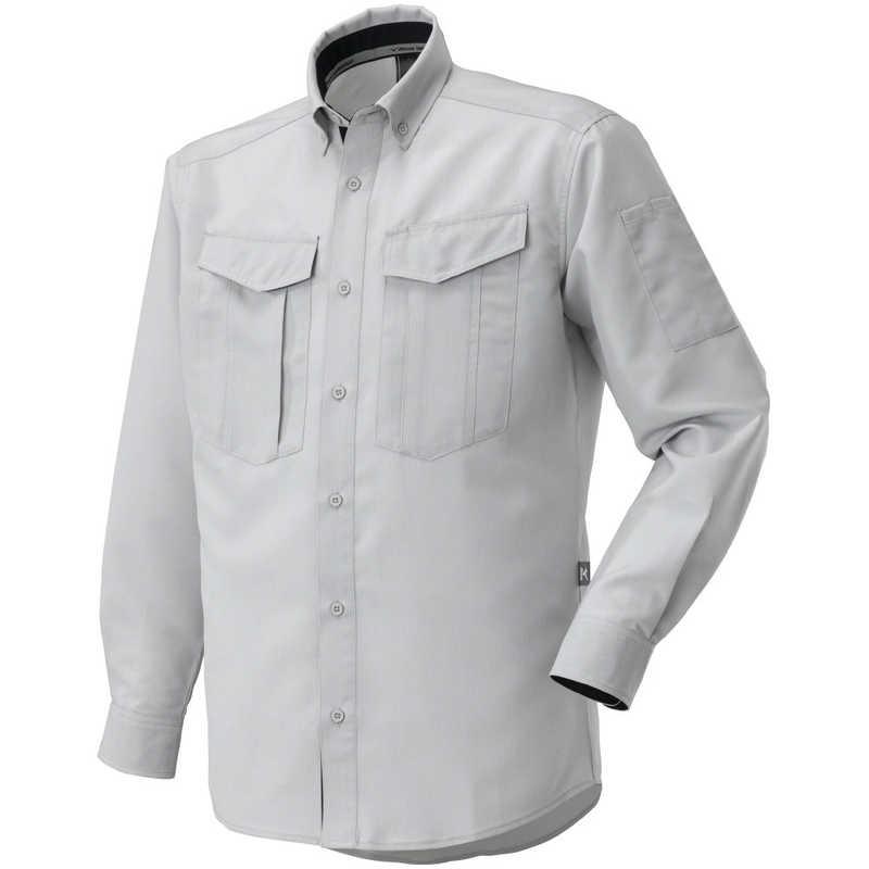 ミズノ　布帛ワークシャツ(長袖)［ユニセックス］ S S 04：ベイパーシルバー　F2JCA18004