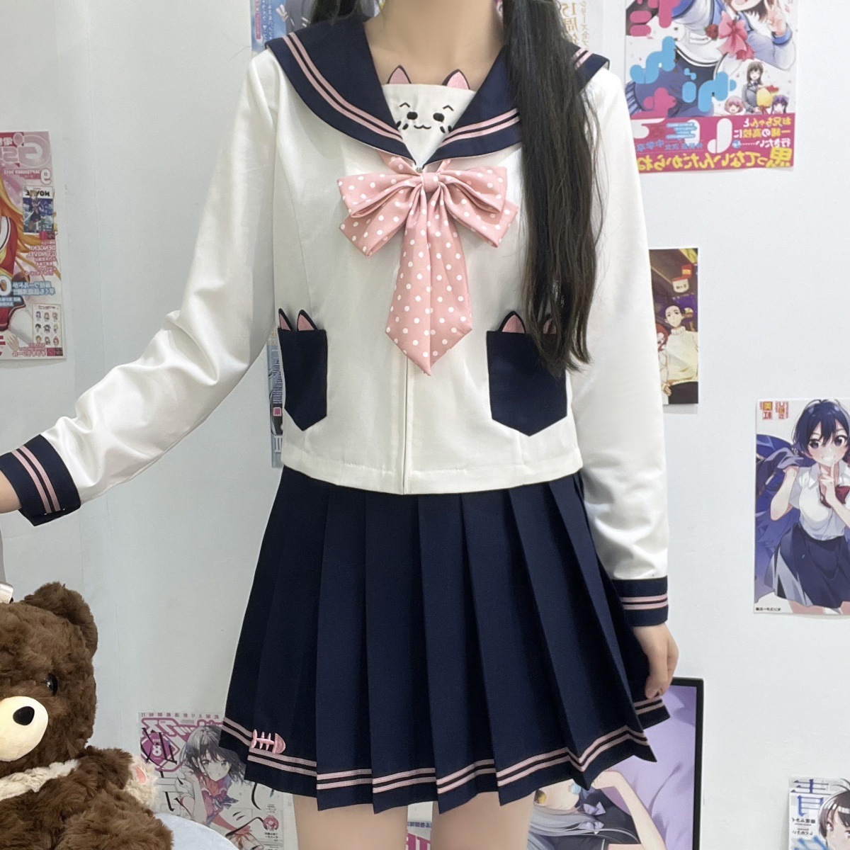 甘ニャナJK制服妹かわいい風水手服学院風優しい女の子服クラス服女