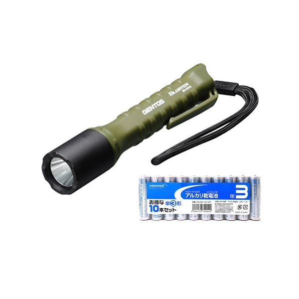 強靭タフボディヘビーデューティーシリーズ ブラスター防水トーチ + アルカリ乾電池 単3形10本パックセット BR-432D+HDLR6/1.5V10P 6,088円