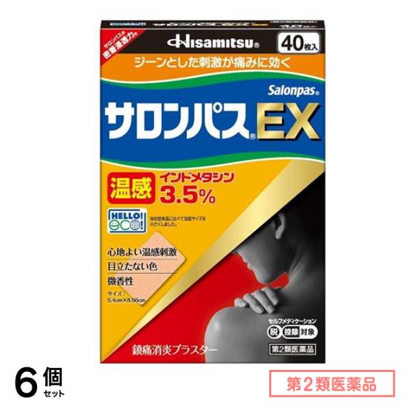 第２類医薬品 サロンパスEX温感 40枚入 6個セット