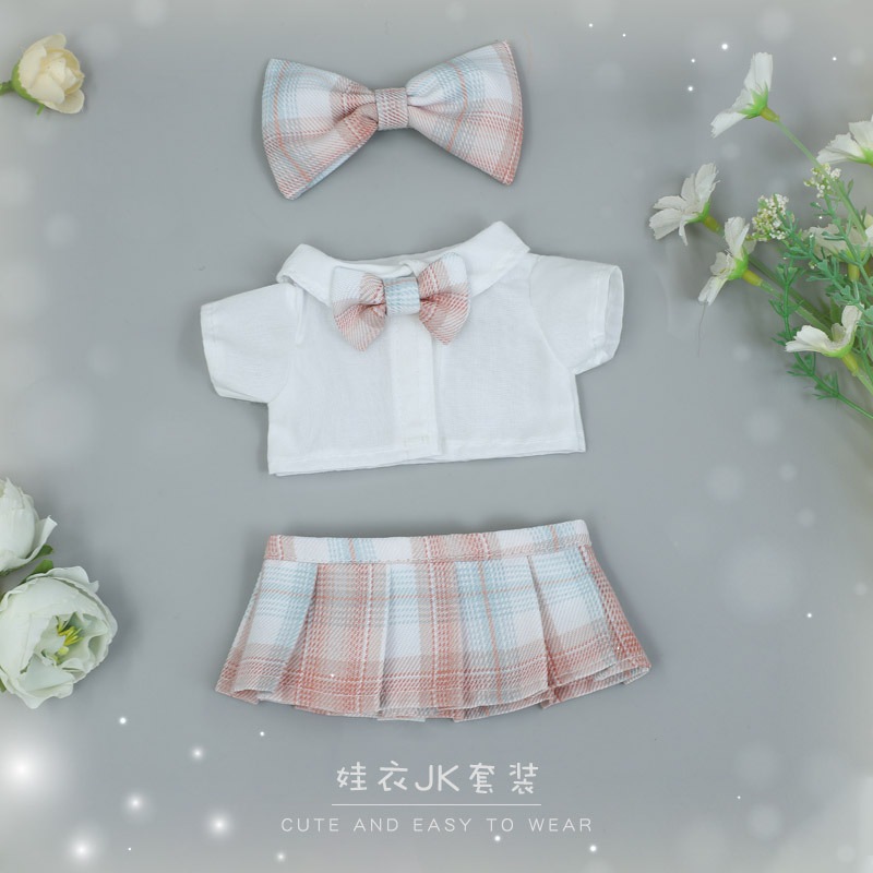 JK制服セット 着せ替え人形 20cm ぬいぐるみ服 セーラー服 洋服 無属性 韓国 コットンドール 綿人形 ミニ洋服 日常服人形 韓国ファッション アイドル衣装 キャラクター ドール 人形 韓流 グ