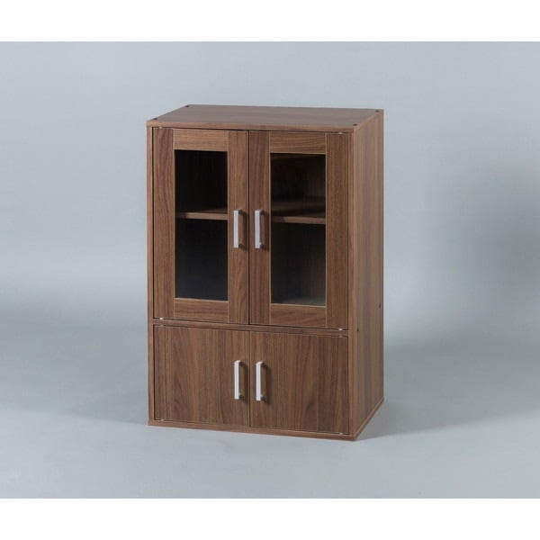 GKN-9060 ウォールナット ガラスキャビネット メーカー直送