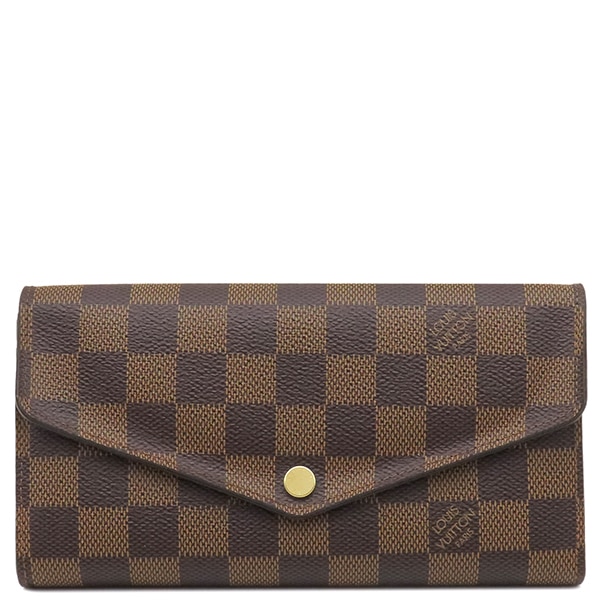 ルイヴィトン LOUIS VUITTON 長財布 ポルトフォイユ サラ ダミエキャンバス ダミエエベヌ ゴールド金具 茶 N63209 CT4104 【箱】【中古】 39,501円