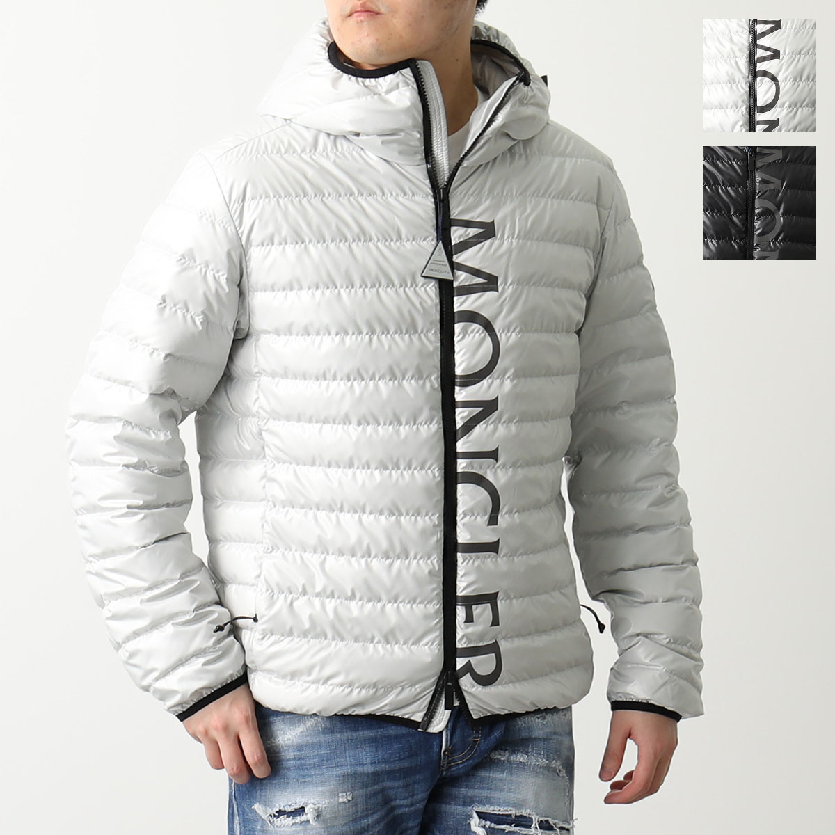 MONCLER Matt Black モンクレール マットブラック ダウンジャケット LAUZET ローゼット 1A00030 595OK メンズ ショート ロゴ フード付き カラー2色
