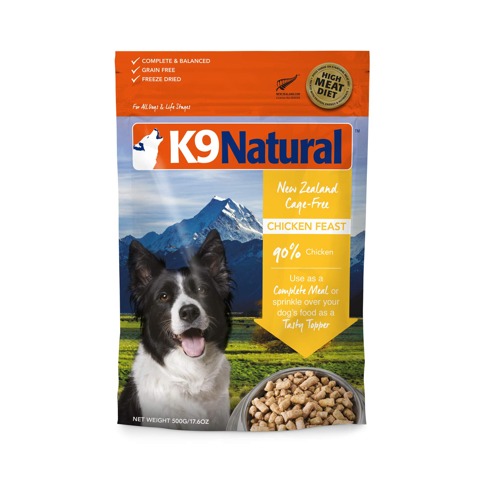 ケーナインナチュラル (K9 Natural) フリーズドライ ドッグフード チキン・フィースト 500g