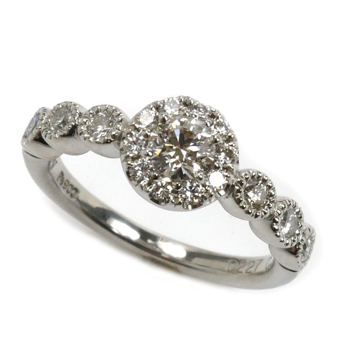 Ponte Vecchio ポンテヴェキオ Pt900プラチナ ブーケ リング・指輪 NG0902E002WDMM ダイヤモンド0.227ct/0.28ct 7号 4.8g レディース 中古 美品