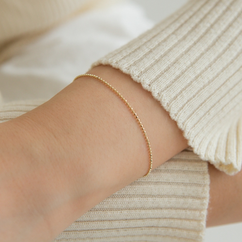 LUNNE 14k カットストーンボールブレスレット 14k ゴールド #BR04