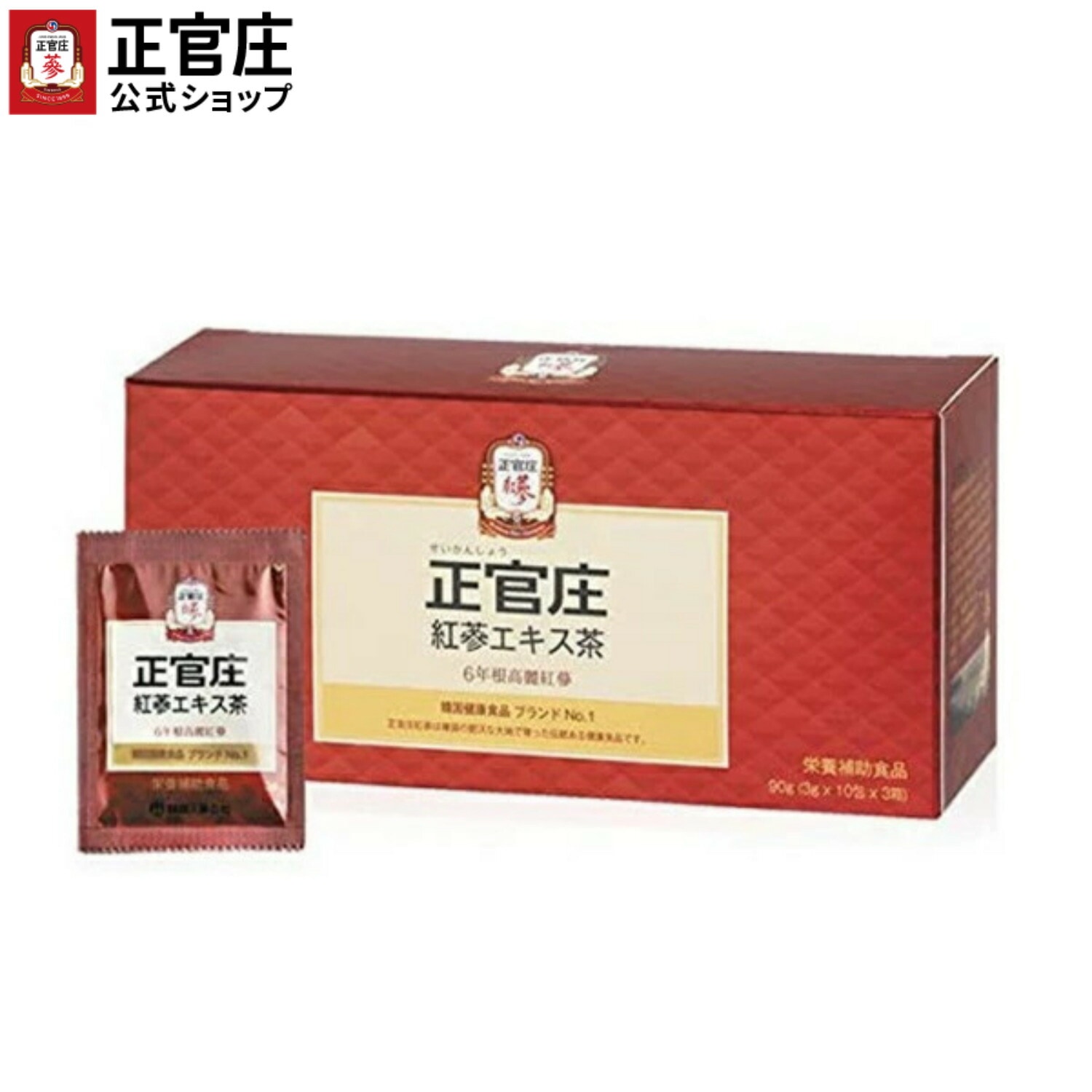 [正官庄 日本公式]【送料無料】紅蔘エキス茶（3gx30包） / 正官庄（ジョンガンジャン）紅参（ホンサム）6年根 高麗人参