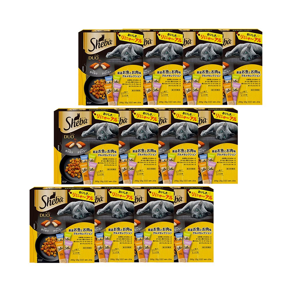 キャットフード　デュオ　厳選お魚とお肉味セレクション　２００ｇ（２０ｇX１０袋）X１２個　お一人様１点限り　ＣＲＣ35―15―76―20―00