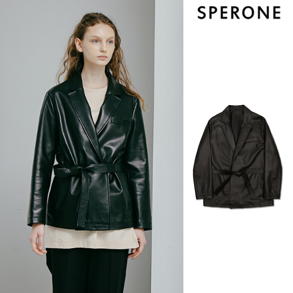 [SPERONE] Lamskin Belt Blazer