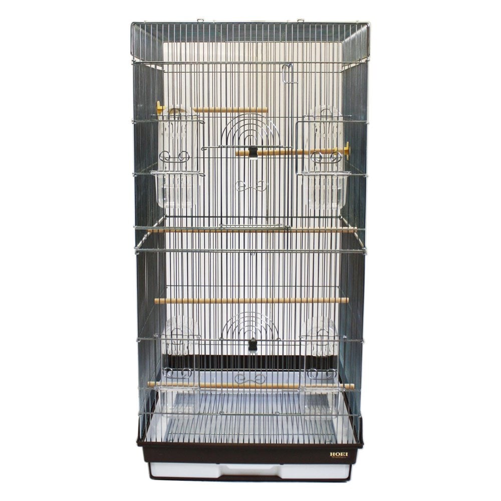 鳥かご　ＨＯＥＩ　４６５ロング　ブラウン　（４６．５X４６．５X９４ｃｍ）　オカメ　中型インコ　オウム　ＣＲＣ55―15―10―10―00