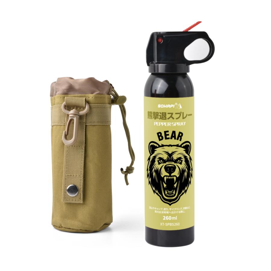 熊よけ 動物忌避スプレー 260ml 収納ポーチ付き 自然由来成分 熊対策 野生動物対策 登山 アウトドア 防災 狩猟