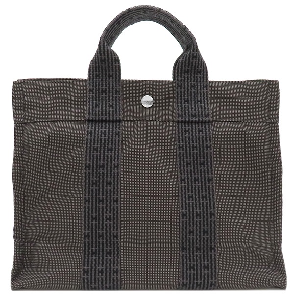 エルメス HERMES トートバッグ エールライントート PM キャンバス グレー シルバー金具 鍵/カデナ欠品 【中古】