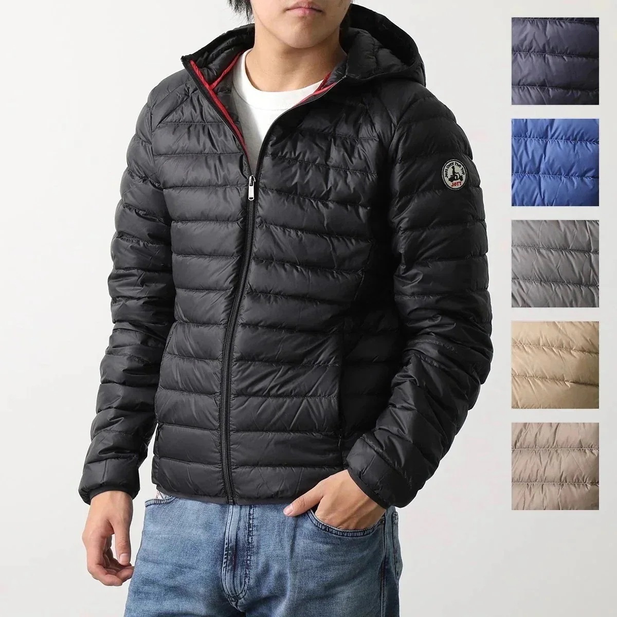 JOTT ジョット ダウンジャケット NICO NOOS P000MDOW01 メンズ ショート丈 ライト パッカブル フーテッド ジップアップ ブルゾン カラ