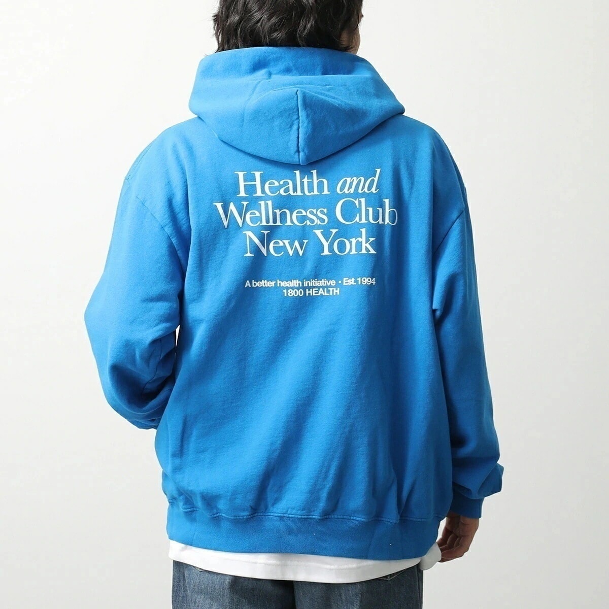 SPORTY＆RICH スポーティアンドリッチ パーカー HO871 メンズ プルオーバー スウェット 裏起毛 セットアップ可能 BLUE 【ts】