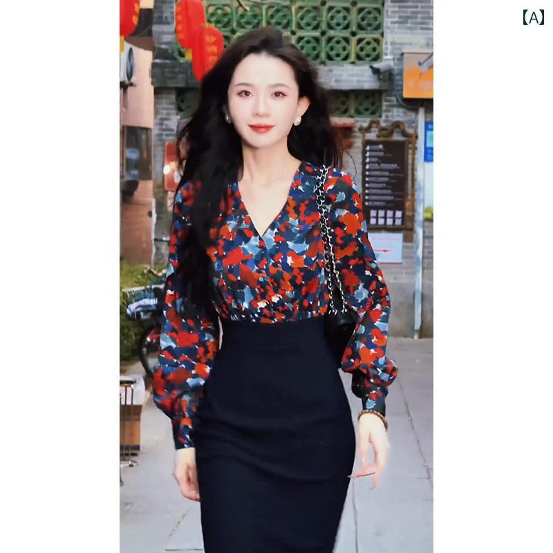 レディース　ドレス　ワンピース 風 レトロ つなぎ合わせ Vネック ワンピース 女性 2025 春 ファッション ウエスト ヒップ ロング スカート 婦人服 5,393円