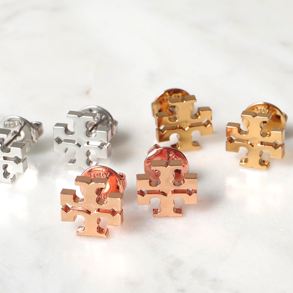 TORY BURCH トリーバーチ ピアス KIRA STUD EARRING 11165504 17843 レディース キラ スタッズ ブラス ダブルTロゴ カラー3色