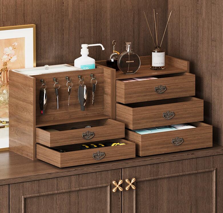 【期間限定特価】引き出し 卓上収納ケース 収納ボックス 木製 横 小物 2段 3段 ホワイト 透明 滑り止め 大容量 文房具収納 書類ケース 化粧品 事務用品 文書 衣類収納 組み合わせても 頑丈 シ 7,060円