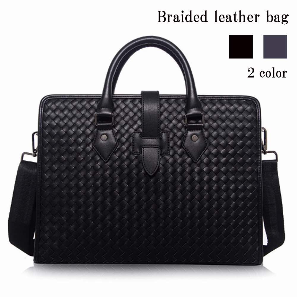 ビジネスバッグ メンズ 編み込みレザーバッグ 15インチ ショルダーバッグ ビジネス パソコン 本革 50代 レザー A4 ノートPC 30代 40代 軽量 3WAY ブリーフケース 革 通学 冬 バ