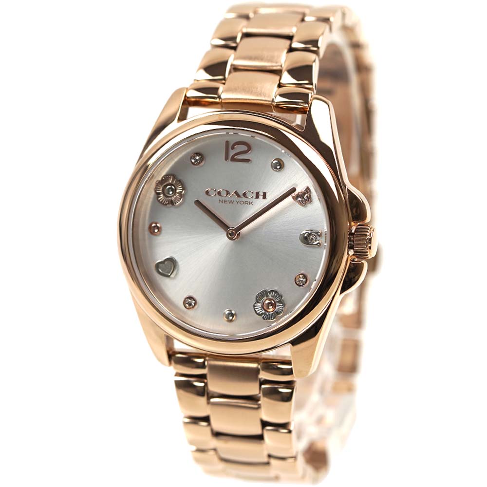 コーチ 腕時計 レディース ローズゴールド ステンレスベルト 花モチーフ COACH GREYSON 14504023