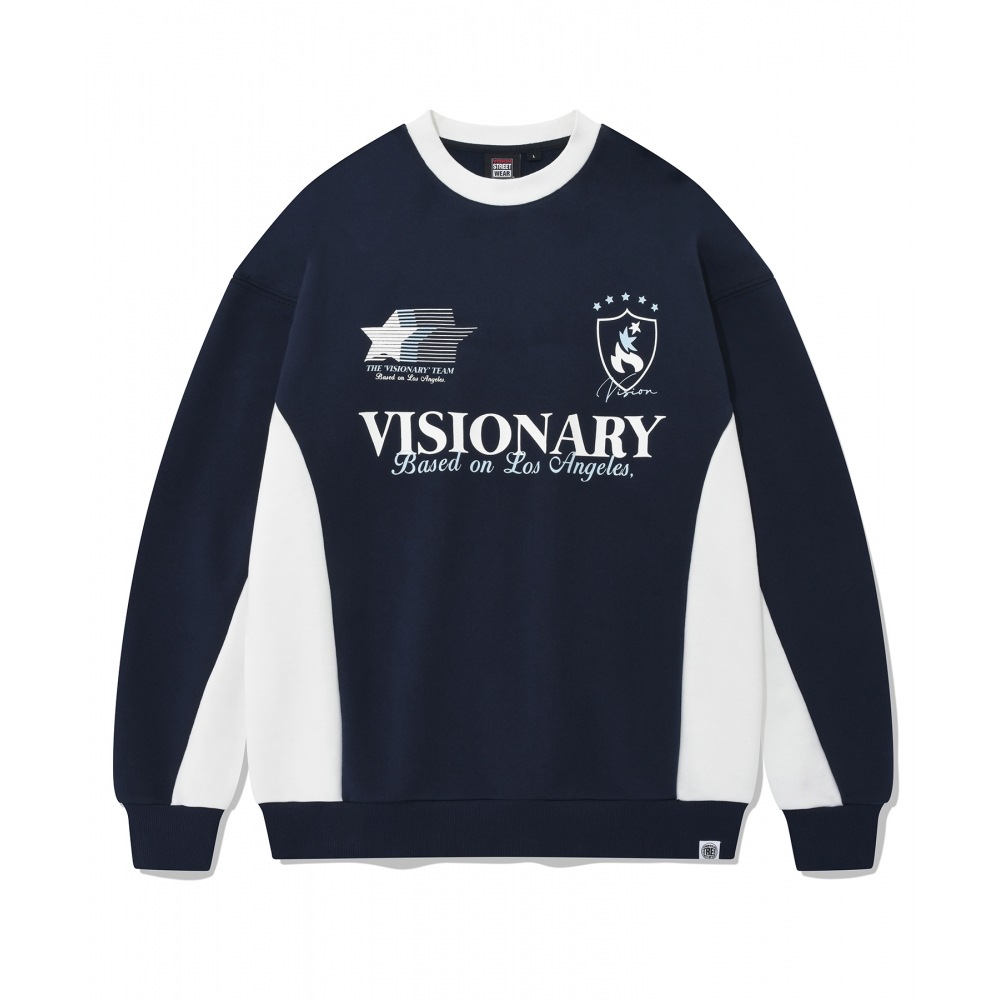 VISION StreetWEAR VSW フットボール クルーネック ネイビー