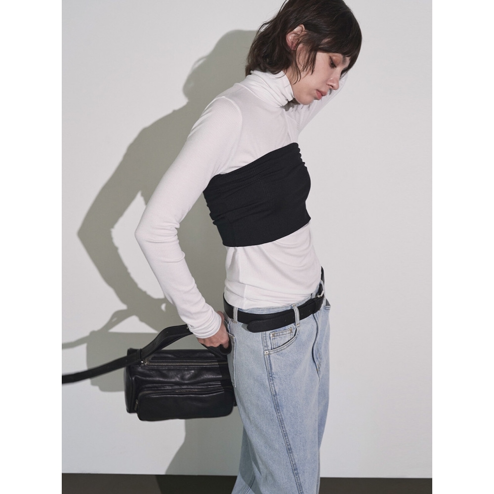 SIGREAT レイヤードトップタートルネックホワイト