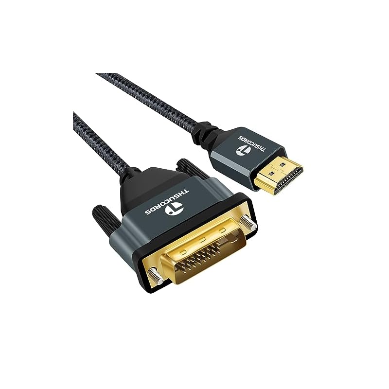 Thsucords 4K HDMI - DVI ケーブル 5M 金メッキ 編組 DVI - HDMIケーブル 双方向 プロジェクター ノートパソコン テレビ PC DVDプレーヤーに対応 適格請求書発 5,292円