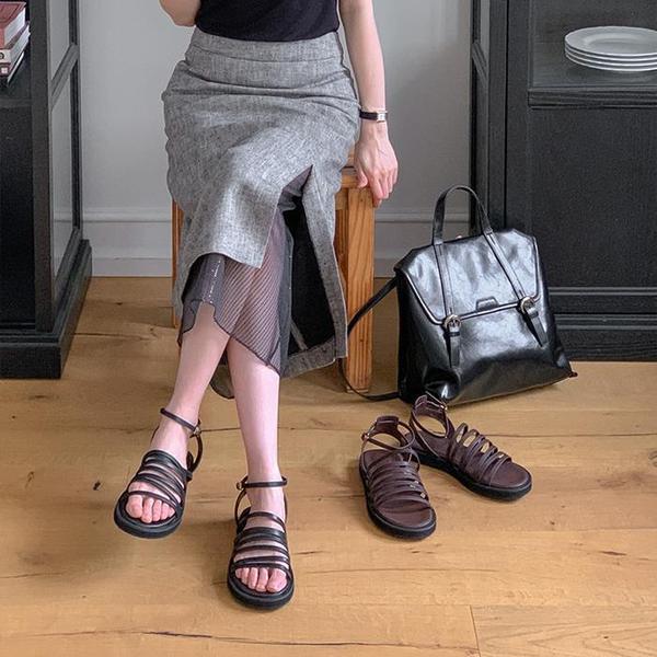 女性用夏スリムマルチストラップサンダル