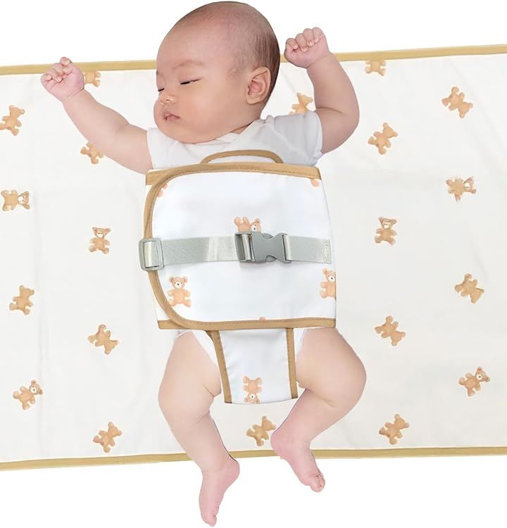 小児科医監修 寝返り防止ベルト シーツ 赤ちゃん うつ伏せ寝 ベビーベッド うつぶせ防止 Hugmuu ハグムー (Bear, Medium)