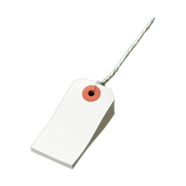 （まとめ）TANOSEE 再生紙荷札 6号(豆)30×60mm 1箱(1000枚)(×3セット)