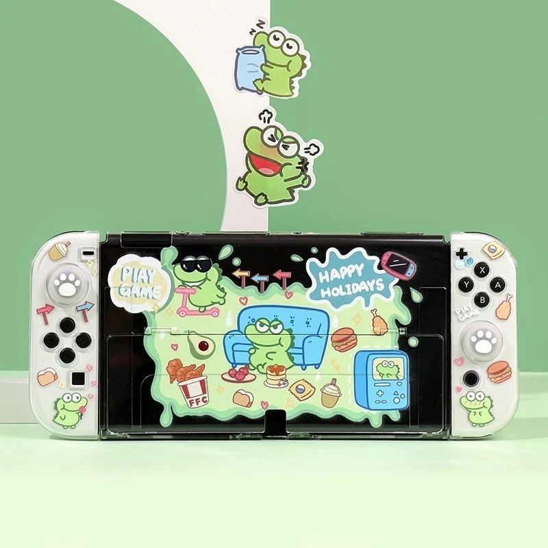 Switch LED 保護ケース ソフト ns プラガブル ベース一体型シリコン ケース ベース ケース スモール クロコダイル