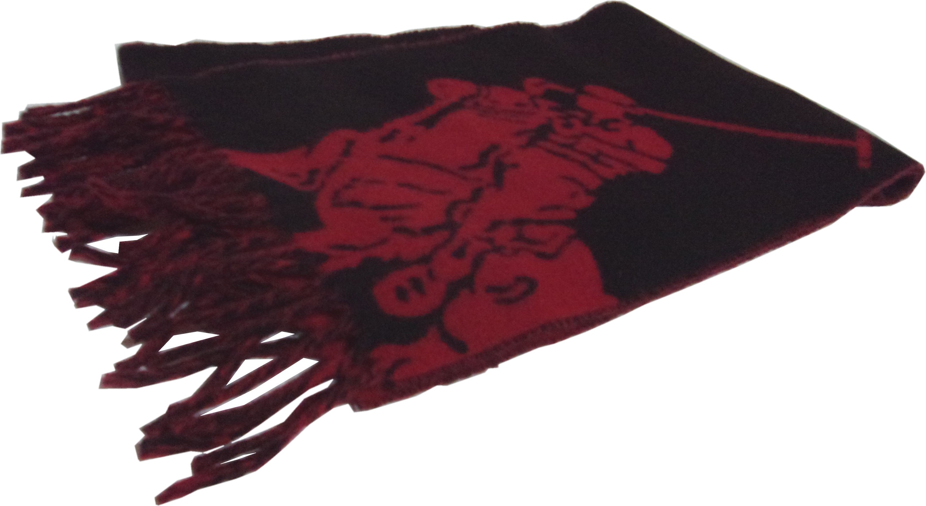 LA直輸入 ラルフ メンズ ウール マフラー ビッグポニー ブラック 黒 レッド イタリア製 muffler 309