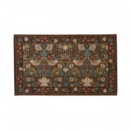 川島織物セルコン Morris Design Studio イチゴドロボウ マット 約45×75cm FH1709A BR ブラウン