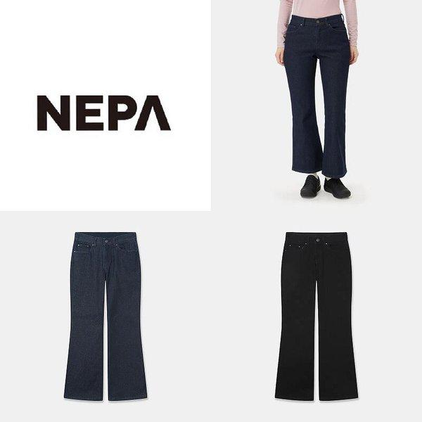 女性デニムボンディングブーツカットパンツ_7L81667_BP