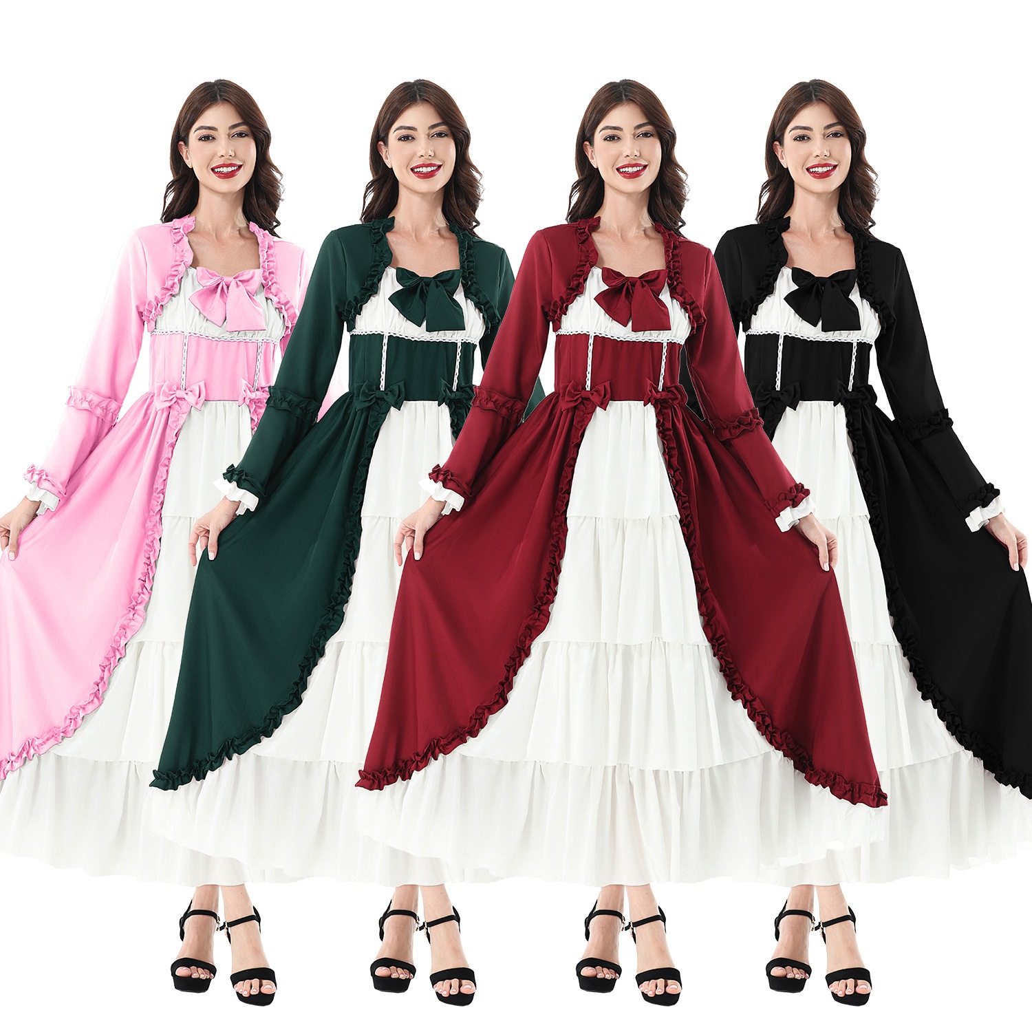 中世ルネッサンスドレスオクトーバーフェストのディアンドルスカートパフォーマンス衣装ヨーロッパの宮廷スタイルのカーニバル