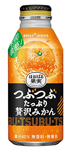 ポッカサッポロ ほおばる果実 つぶたっぷり贅沢みかん400g24本