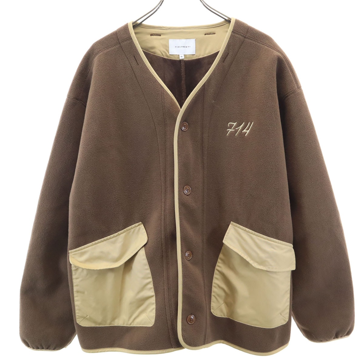 714street フリースジャケット XL ブラウン ライナー メンズ 古着